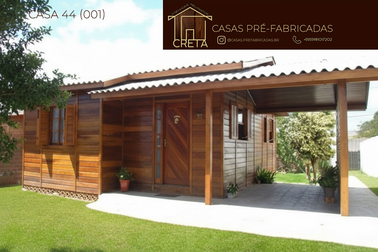 Casa Prefabricada de Madeira 44m2 de 2 Dormitorios em Santana do Livramento e Rivera