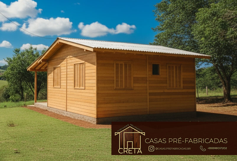Casa Prefabricada de Madeira 44m2 de 2 Dormitorios em Santana do Livramento e Rivera
