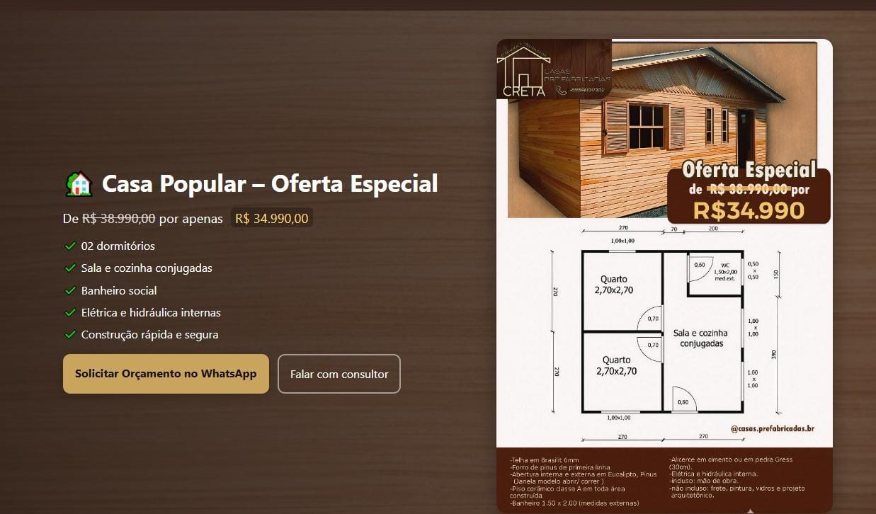 CRETA Casas Pré-Fabricadas, instalada em Sant’Ana do Livramento (RS)