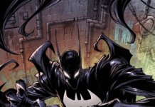 ¡Conoce a Bat-Lad! El polémico nuevo integrante de la Legión de Super-Héroes y su monstruosa sombra "Arte conceptual de Bat-Lad y su sombra monstruosa en la nueva Legión de Super-Héroes de DC Comics."
