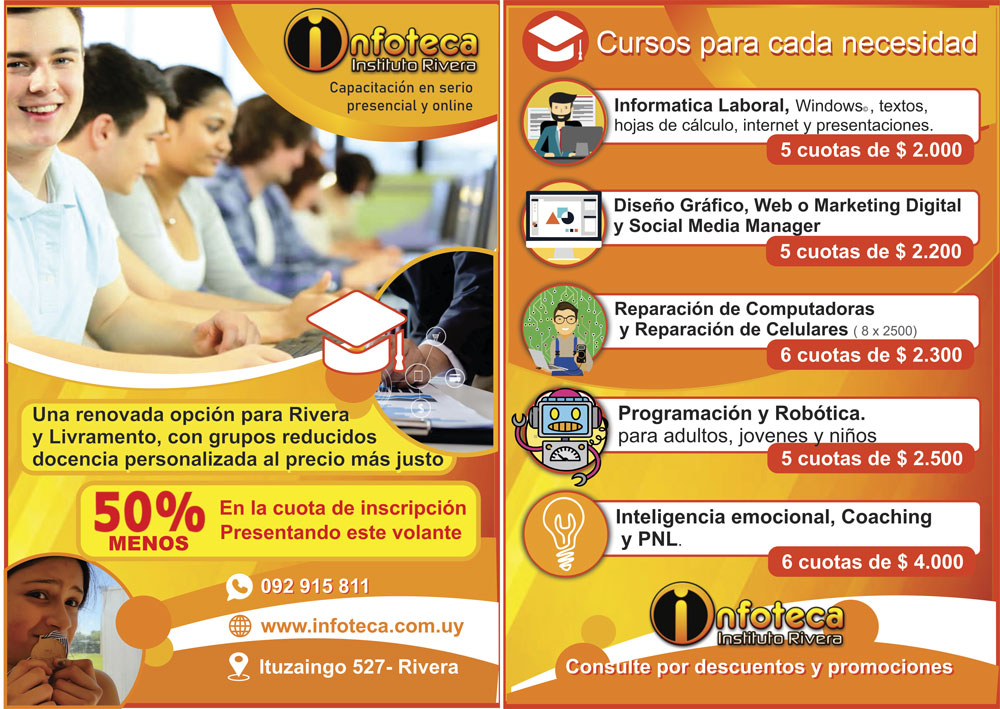 Cursos y clases particulares en Rivera y Livramento - Infoteca