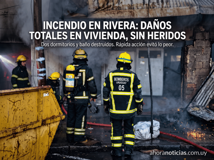 Incendio en Rivera, Destacamento de Bomberos, Calle Luppi, Siniestro, Noticias de Rivera
